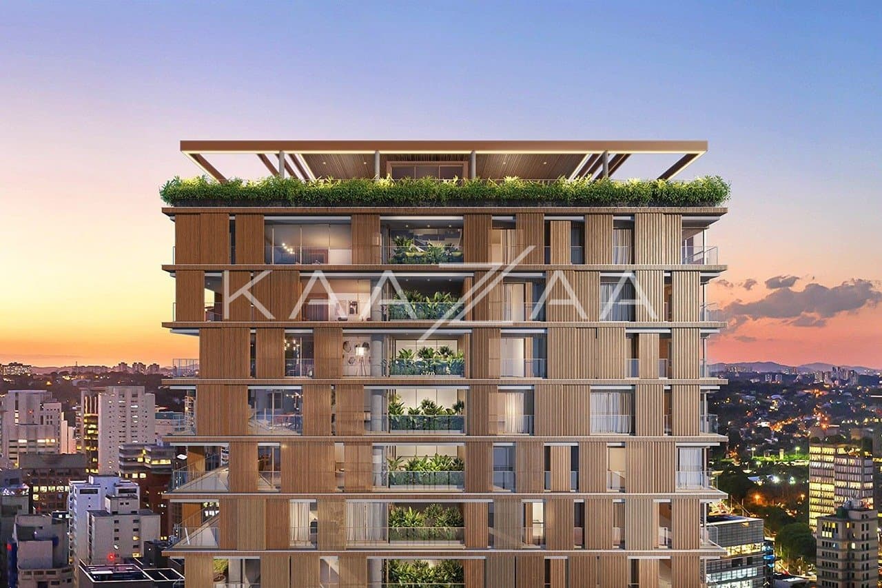 No Itaim Bibi, projeto belíssimo, rico em marcenaria e muito verde. Rodeado de lazer, com design elegante e arquitetura de autor. - Foto 2