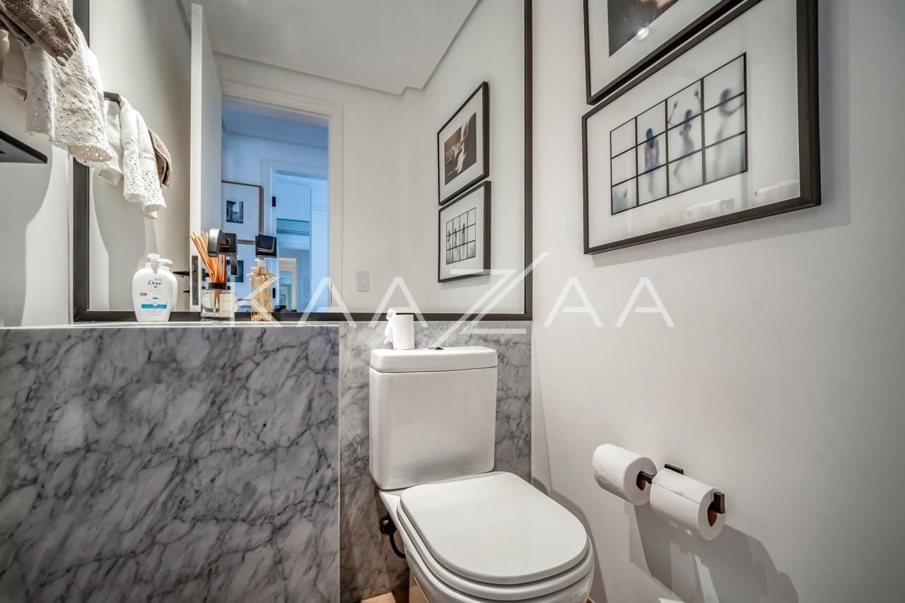 No Itaim Bibi, um apartamento lindíssimo com reforma de Marina Linhares e vista para o Parque do Povo - Foto 8